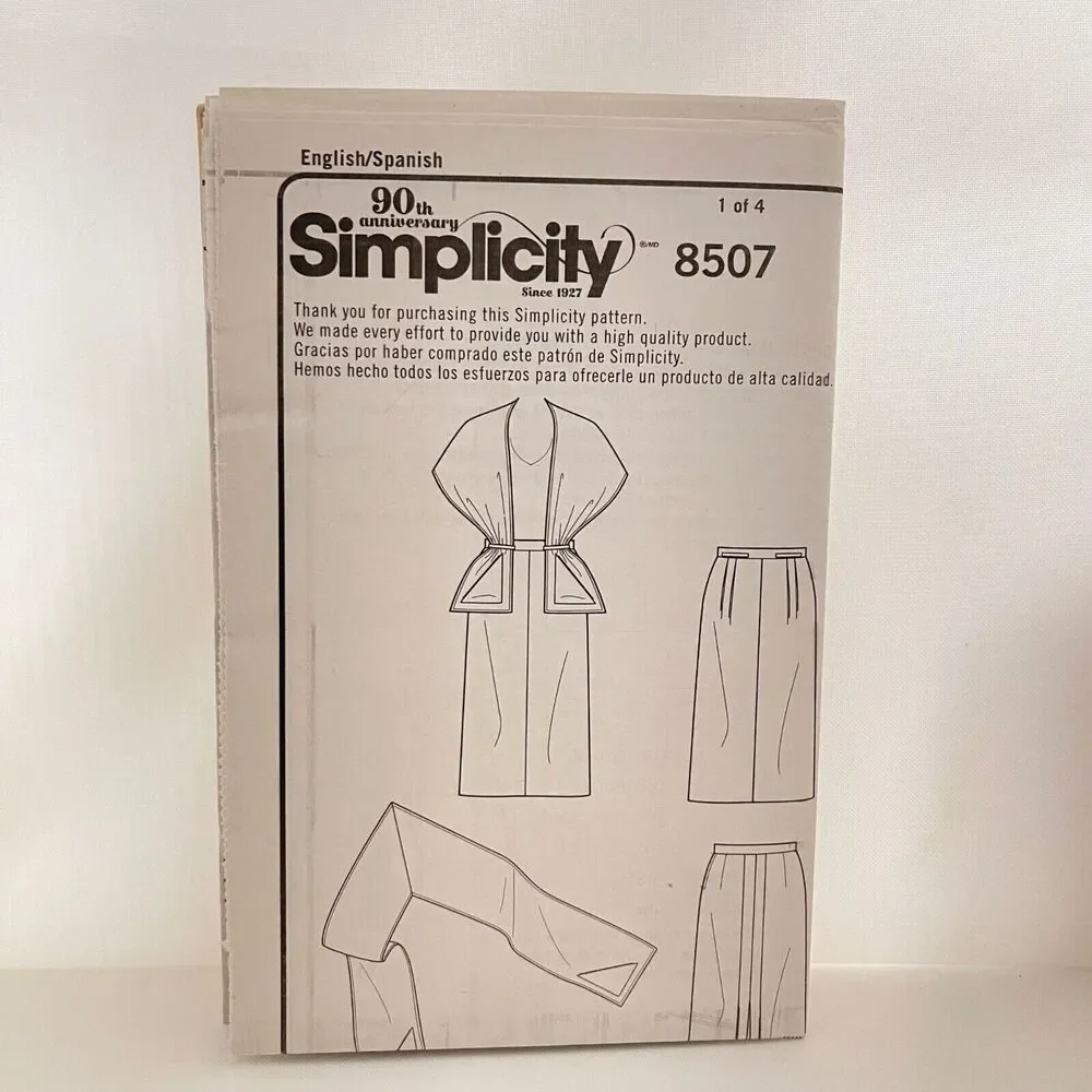 #8507 Simplicity Misses Vintage Skirt and Shaped Stole Size 16-24